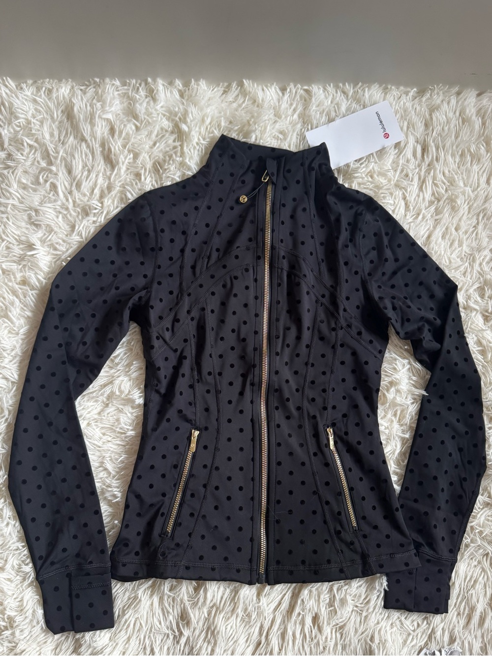 Lululemon Define Jacket in Black Polkadot